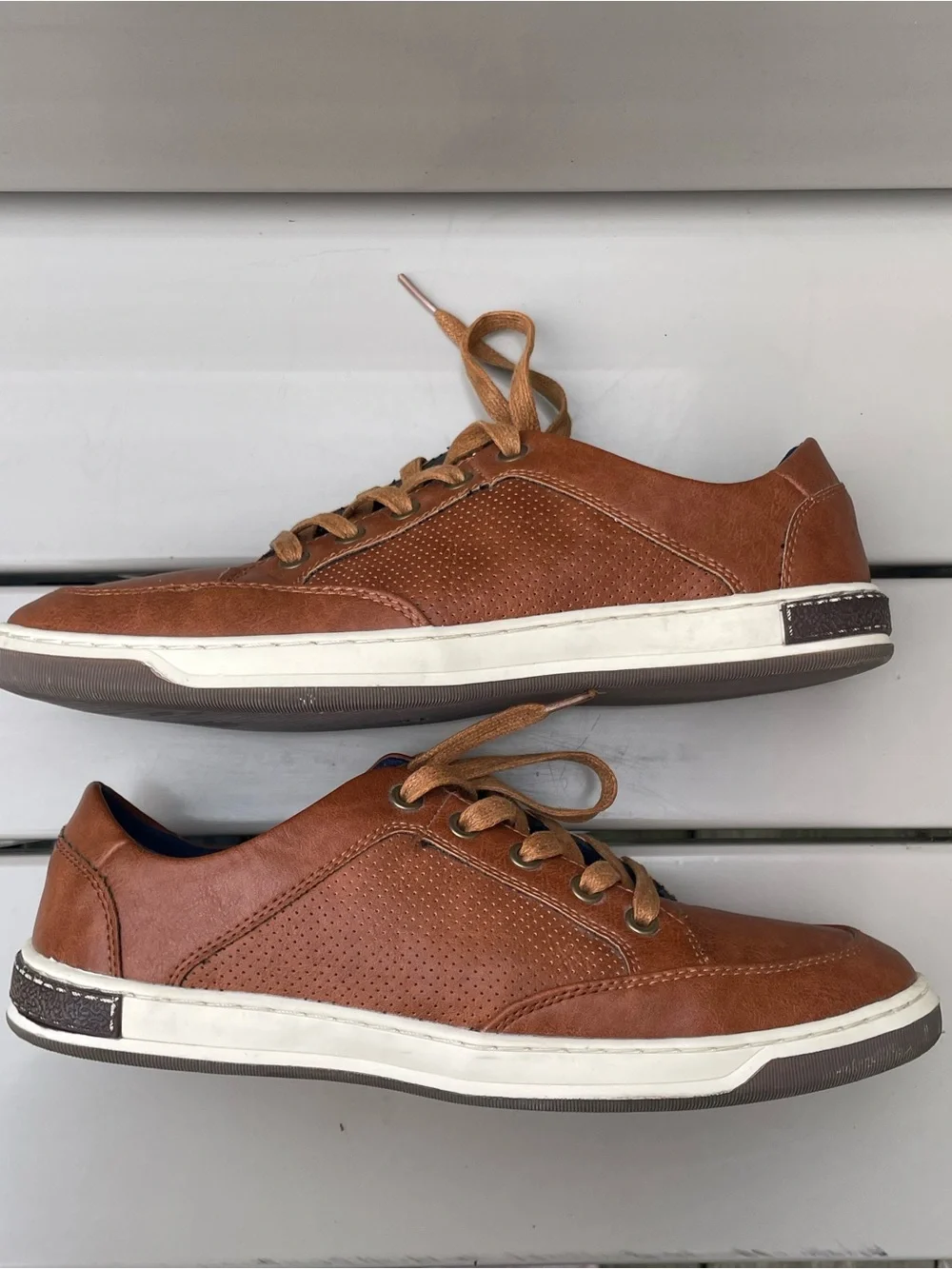 Jousen Milan Men’s Tan/Brown Casual Lace-Up Sneakers Size 8